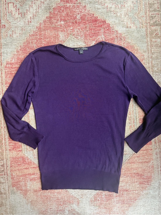 Ralph Lauren Sweaters - Ralph Lauren black label Purple Crewneck cotton Sweater